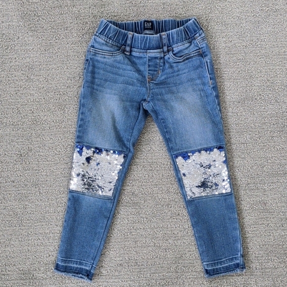 👧 Gap Kid's Sequins Knee Jeans - Picture 1 of 4